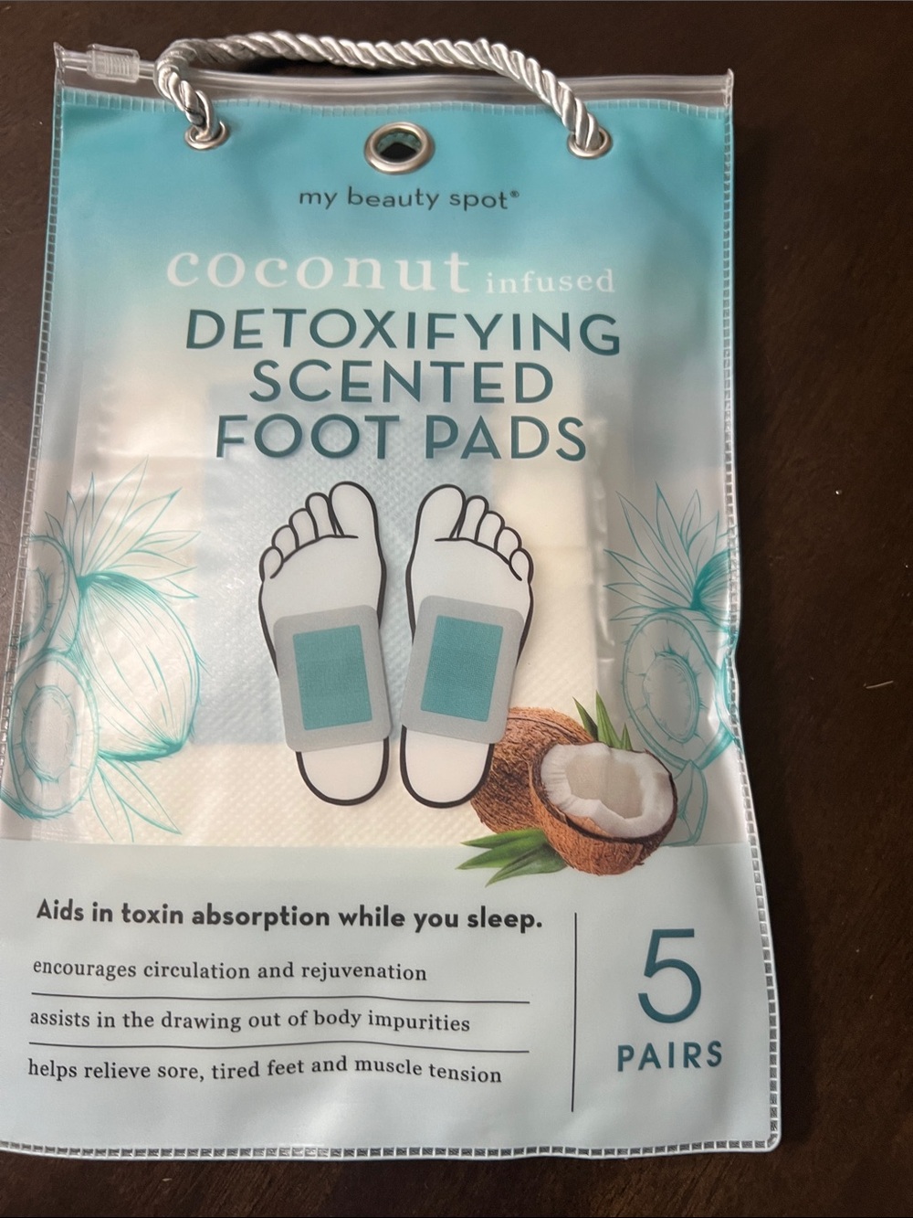 my beauty spot Coconut Infused Detoxifying Scented Foot Pads - Teal/White